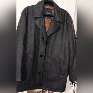 Mens LIKE NEW sz lg wool London Fog coat dark gray.